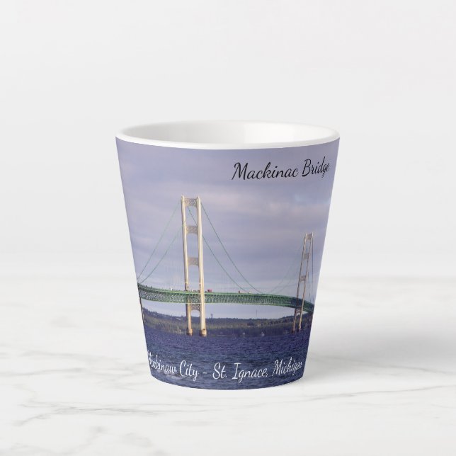 Taza De Café Latte Mackinac Bridge latte mug (Anverso)