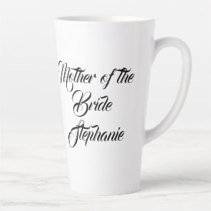 Taza De Café Latte Madre de la novia Bodas de escritura elegantes y n
