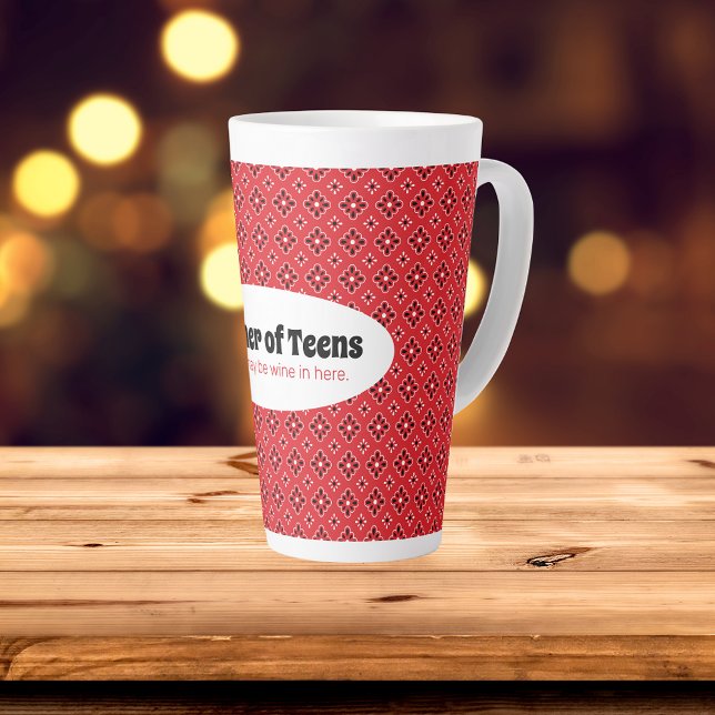 Taza De Café Latte Madre divertida de los adolescentes Bandana roja (Subido por el creador)