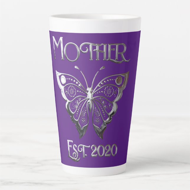 Taza De Café Latte Madre Est 2020 Latte Mug (Anverso)