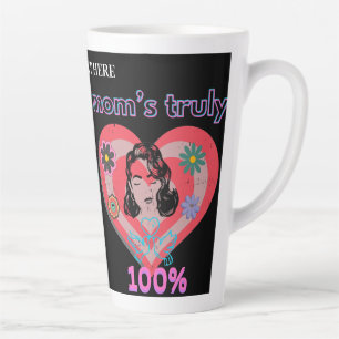 Taza De Café Latte Madre madre del corazón del rosa retro mamá mamá V