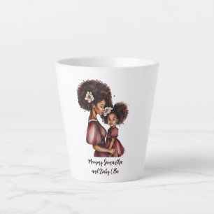 Taza De Café Latte Madre negra y hija personalizadas (2)