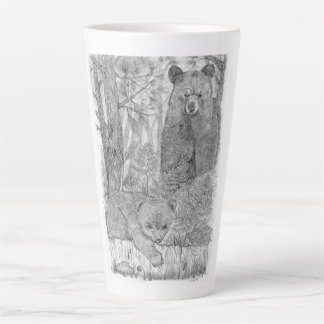 Taza De Café Latte Madre oso y cerdo latte mug