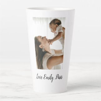 Taza De Café Latte madre padre foto nombre familia vacaciones regalos