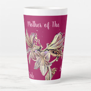 Taza De Café Latte Madre personalizada de la morera floral de la novi