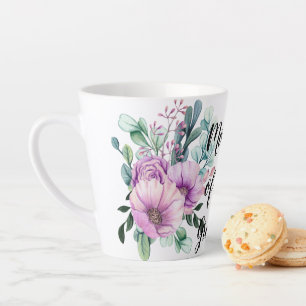 Taza De Café Latte MADRE Púrpura Floral de la novia Boda GROOM
