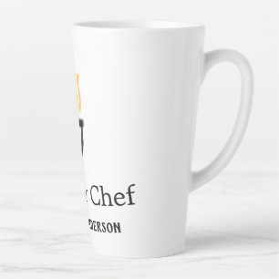 Taza De Café Latte Maestro chef agregar nombre sartén negra humo de f