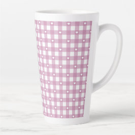 Taza De Café Latte Magenta Checks