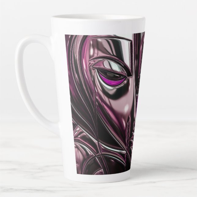 Taza De Café Latte Magenta Vortex Mug (Izquierda)