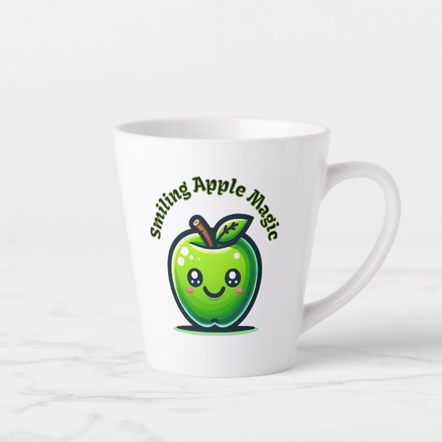 Taza De Café Latte Magia de Apple sonriente (Derecha)