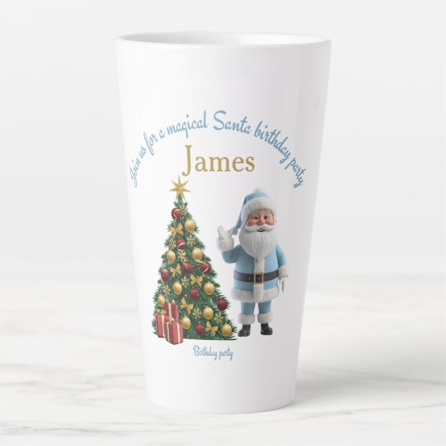 Taza De Café Latte Magical Santa Birthday Invitation (Anverso)