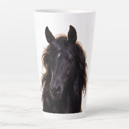 Taza De Café Latte Magnificent Black Stallion