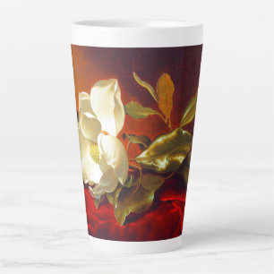 Taza De Café Latte Magnolia en Terciopelo Rojo Martin Johnson Heade