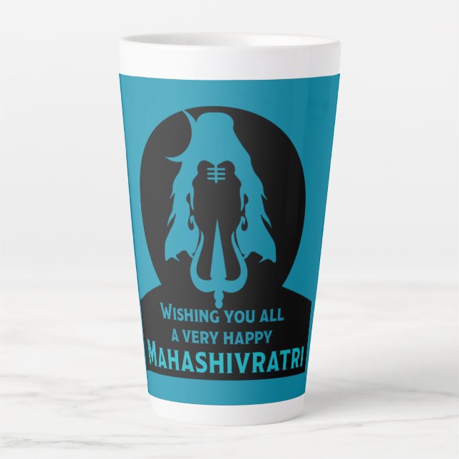 Taza De Café Latte Maha Shivratri - Feliz Maha Shivratri (Anverso)