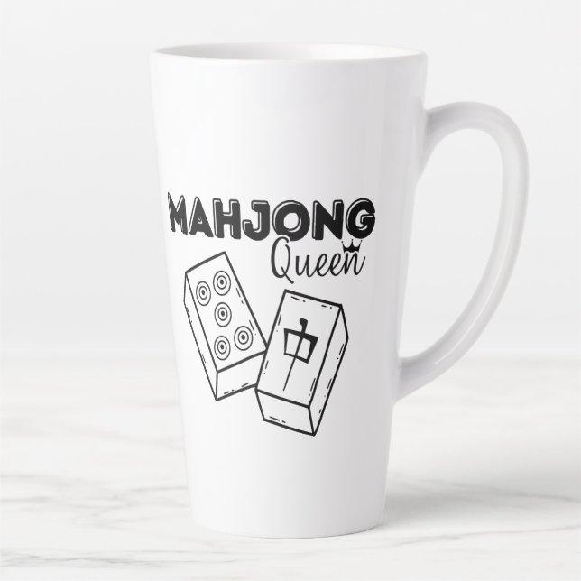Taza De Café Latte Mahjong Queen Latte Mug (Derecha)