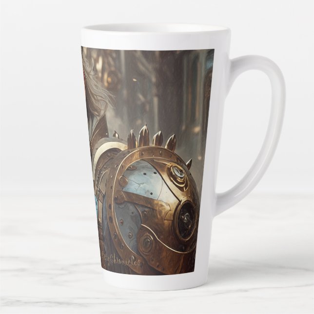 Taza De Café Latte Majestic Regal Steampunk King Latte Mug (Derecha)