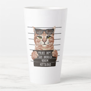 Taza De Café Latte mal diseño de gato lindo   diseño de los amantes d