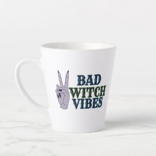 Taza De Café Latte Mala Bruja Vibes Brujas Manos