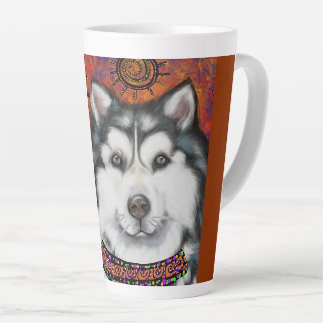 TAZA DE CAFÉ LATTE MALAMUTE DE ALASKA     (Ángulo derecho)
