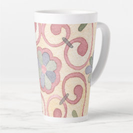 Taza De Café Latte Málica española italiana acuarela rosa floral
