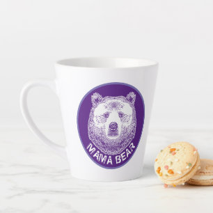 Taza De Café Latte Mama Bear, Ilustracion de mano dibujada