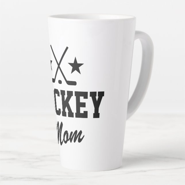 Taza De Café Latte Mamá de hockey (Ángulo derecho)
