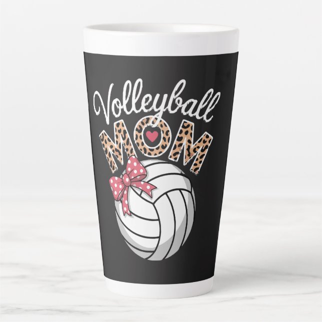 Taza De Café Latte Mamá de voleibol (Anverso)