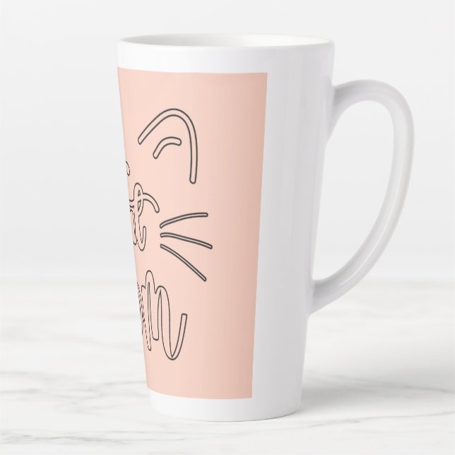 Taza De Café Latte mamá del gato mug (Derecha)
