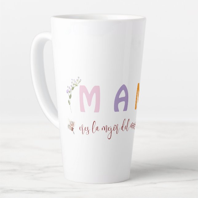 Taza De Café Latte Mamá dice café Mug (Ángulo izquierdo)