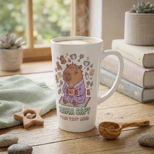 Taza De Café Latte Mamá Divertida Capy Regalo del Día de la Madre Mam