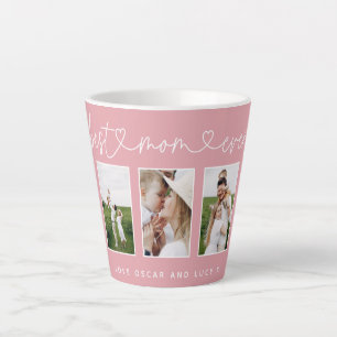 Taza De Café Latte Mamá lindo guión moderno regalo de foto múltiple c