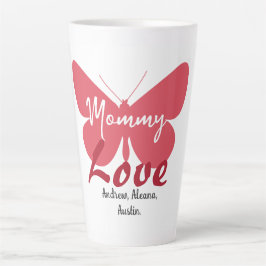 Taza De Café Latte Mamá mariposa mamá nombra Personalizar personaliza