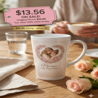 Taza De Café Latte Mamá: Mi Primer Hogar | Madre e Hija Floral Tr