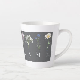Taza De Café Latte MAMA Mug with Floral Letters – Mother’s Day Gift