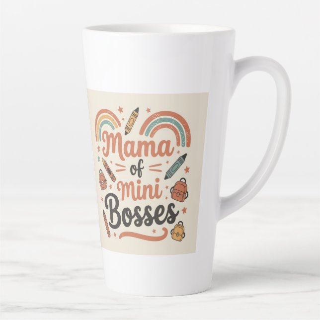 Taza De Café Latte Mama of mini bosses Mom Life Cute Mama gift (Derecha)