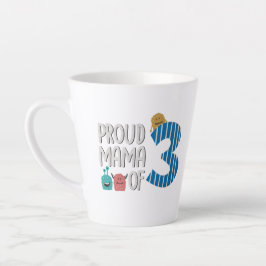 Taza De Café Latte Mamá orgullosa de tres