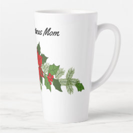 Taza De Café Latte Mamá Poinsettias Latte Mug