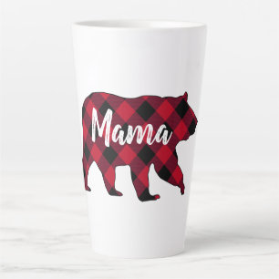 Taza De Café Latte Mamá rústica lleva un búfalo rojo y una lata