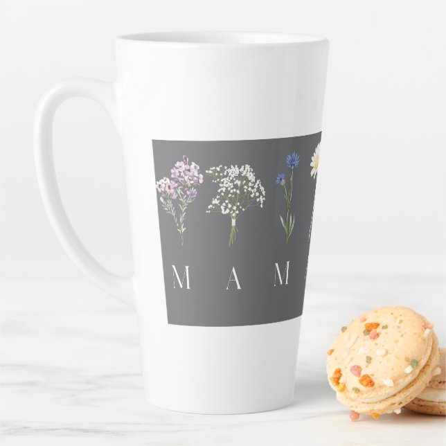 Taza De Café Latte Mama Wildflower Mother's Day Gift (In situ)