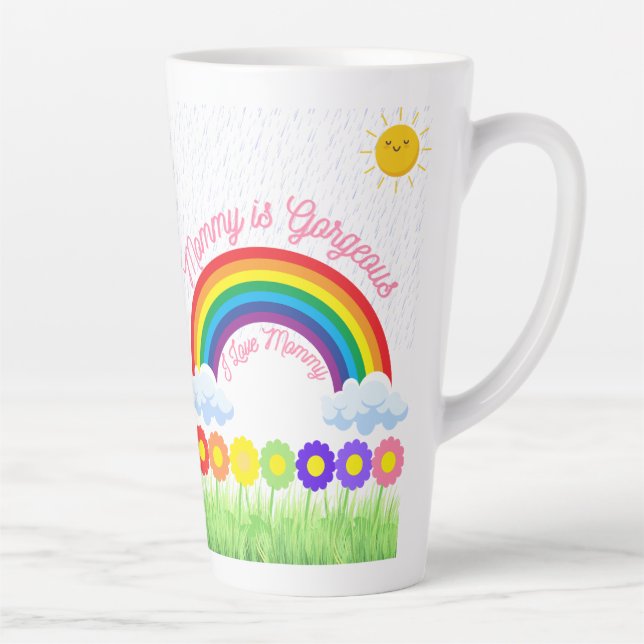 Taza De Café Latte Mami es un grandioso arcoiris - un regalo del Día  (Derecha)