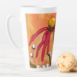 Taza De Café Latte Mañana de flor silvestre