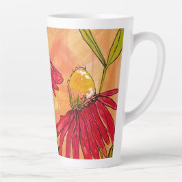 Taza De Café Latte Mañana de flor silvestre