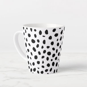 Taza De Café Latte Manchas de queso blanco negro