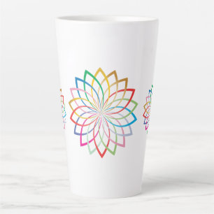 Taza De Café Latte Mandala artística Rosette Colorful Latte Mug