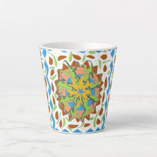 Taza De Café Latte Mandalá de Lagarto