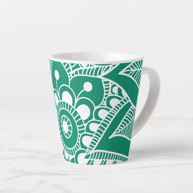 Taza De Café Latte Mandala de lujo 48 (Ángulo derecho)