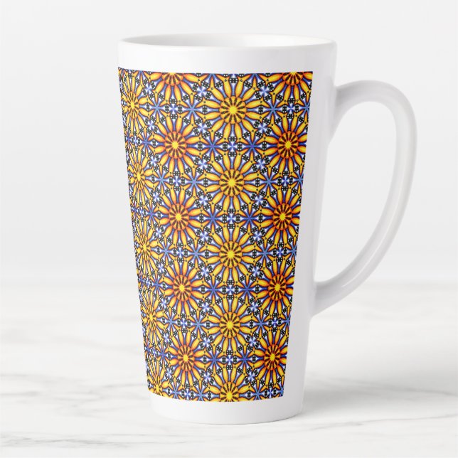 Taza De Café Latte Mandala de Piedra del Sol Celestial (Derecha)