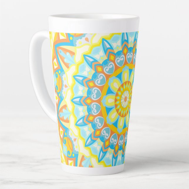 Taza De Café Latte Mandala de verano (Ángulo izquierdo)