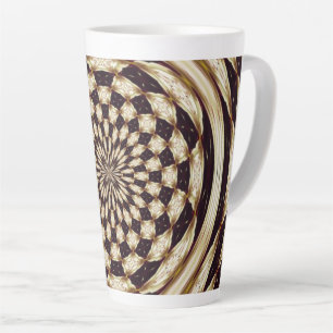 Taza De Café Latte Mandalala decorativa de flor de caleidoscopio de m