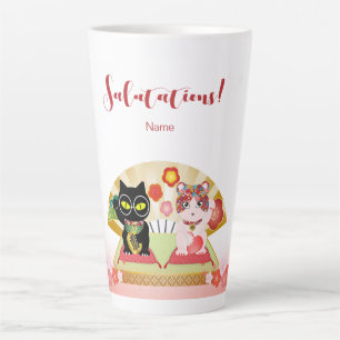 Taza De Café Latte Maneki Neko Lucky Poiluna